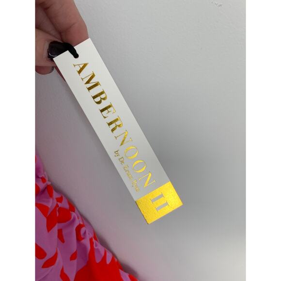 AmberNoon II by‎ Dr. Erum Ilyas UPF 50 Palm Leaf Printed Wrap Swim Dress - Picture 5 of 6